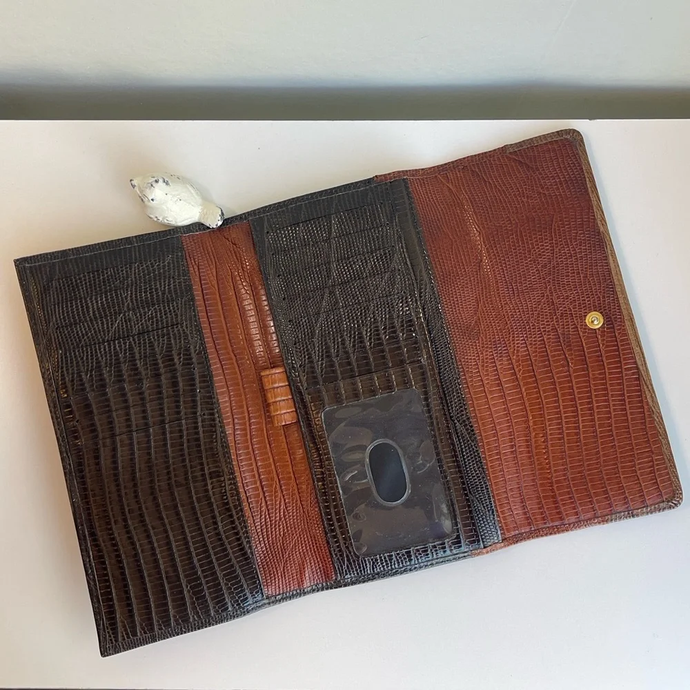 Brahmin Vintage Italian Leather Trifold Wallet
